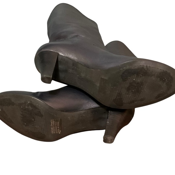 🎉HP RARE Navy Kelsi Dagger Navy Blue Polianna Mid Calf Heeled Boots - Picture 9 of 12